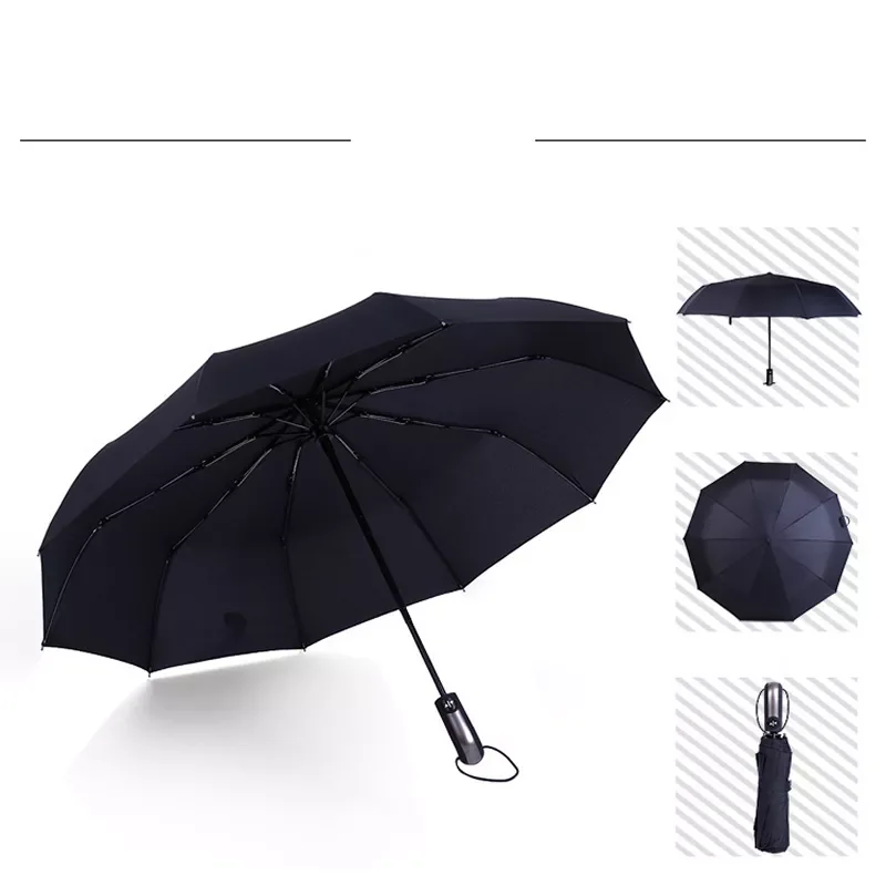 2023 Wind Resistant Fully-Automatic Three Folding Umbrella Ten Bone Auto Large Windproof Business Umbrella Rain Black Coating Pa
2023 Wind Resistant Fully-Automatic Three Folding Umbrella Ten Bone Auto Large Windproof Business Umbrella Rain Black Coating Pa