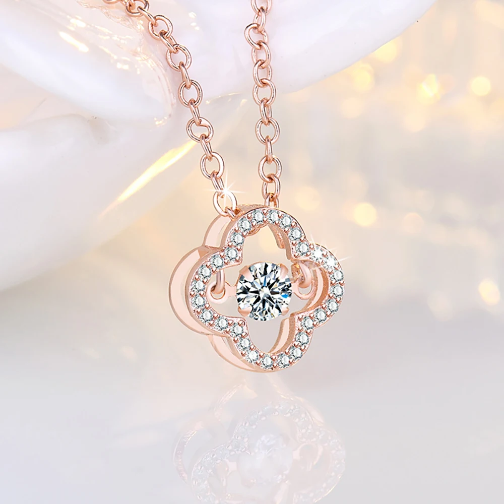 Beating Heart Necklace, Lucky Four Leaf Clover Pendant with Rotatable Zirconium Fashion Clavicle Chain for Women Girls Jewelry
Beating Heart Necklace, Lucky Four Leaf Clover Pendant with Rotatable Zirconium Fashion Clavicle Chain for Women Girls Jewelry