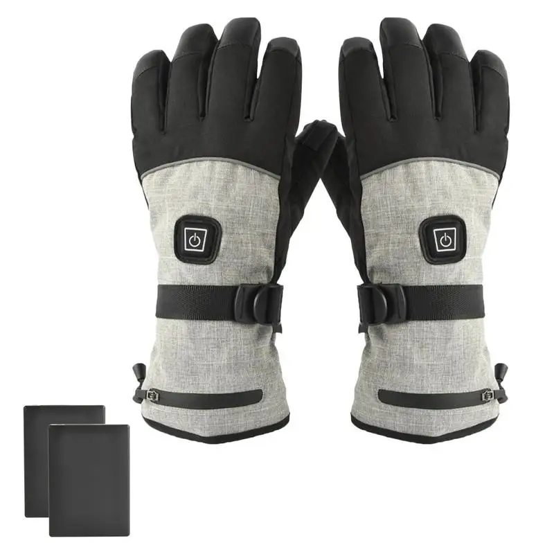 

Перчатки с подогревом для мужчин и женщин, мужские теплые перчатки с электрическим подогревом и батареей 4000 мАч, теплые флисовые перчатки д...