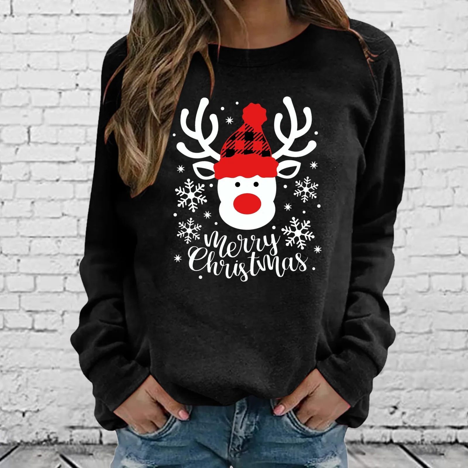 Ladies SweatshirtsLong Sleeve O NeckChristmas Pullover Top Womens Hoodie Womens Long Hoodies Zip up 
Ladies SweatshirtsLong Sleeve O NeckChristmas Pullover Top Womens Hoodie Womens Long Hoodies Zip up