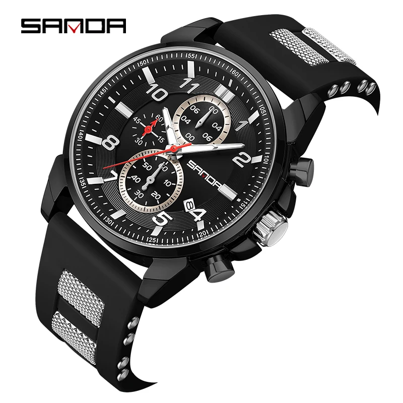 Sanda 5506 New Design 2023 Trendy Soft Silicone Strap Quartz Movement Fashion Business Men Watertproof Chronograph Wrist Watch
Sanda 5506 New Design 2023 Trendy Soft Silicone Strap Quartz Movement Fashion Business Men Watertproof Chronograph Wrist Watch