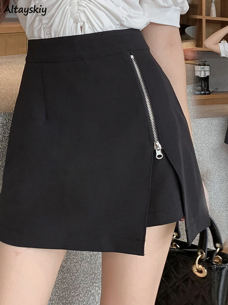 Skirts Women Solid High Waist Mini A-line Zipper Side-slit Basic All-match Elegant Sexy College Korean Style Mujer Summer Young
Skirts Women Solid High Waist Mini A-line Zipper Side-slit Basic All-match Elegant Sexy College Korean Style Mujer Summer Young