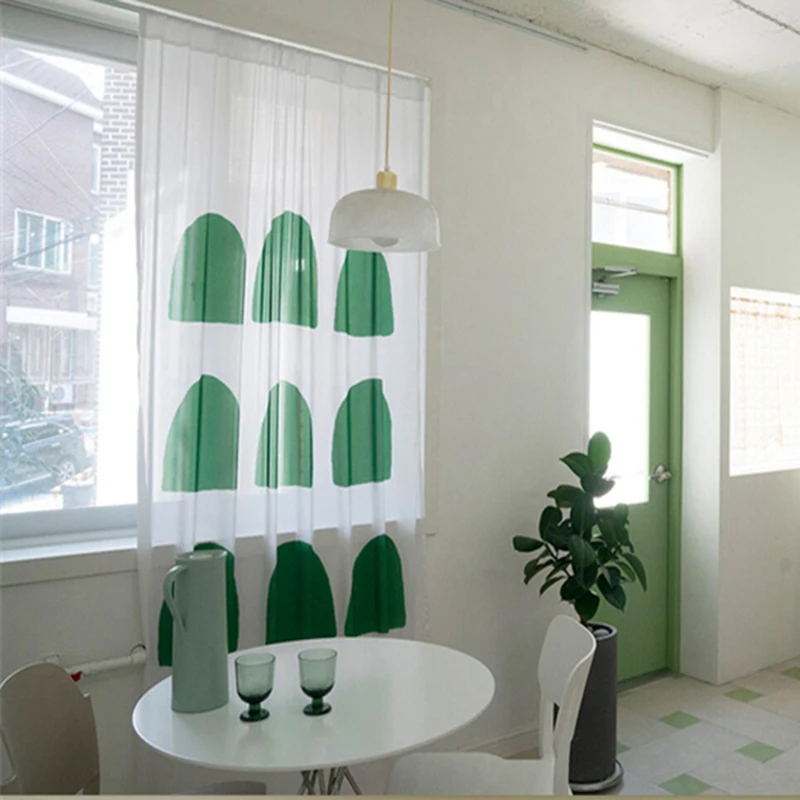 Modern Green Circle Sheer Tulle Curtains For Living Room Bedroom Yellow Cortinas Geometric Window Drapes Rings Free Punching Z
Modern Green Circle Sheer Tulle Curtains For Living Room Bedroom Yellow Cortinas Geometric Window Drapes Rings Free Punching Z