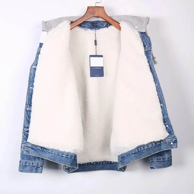 Women's Denim Jacket Tops 2022 New Autumn Winter Add Velvet Thicken Loose Korean Winter Coat Short Lamb Wool Jeans Outerwear
Women's Denim Jacket Tops 2022 New Autumn Winter Add Velvet Thicken Loose Korean Winter Coat Short Lamb Wool Jeans Outerwear
