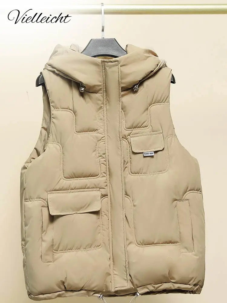 Vielleicht Winter Vest for Women Hooded Cotton Padded Vest 5 Colors Fashion Pockets Female Short Jacket Outwear Winter Waistcoat
Vielleicht Winter Vest for Women Hooded Cotton Padded Vest 5 Colors Fashion Pockets Female Short Jacket Outwear Winter Waistcoat