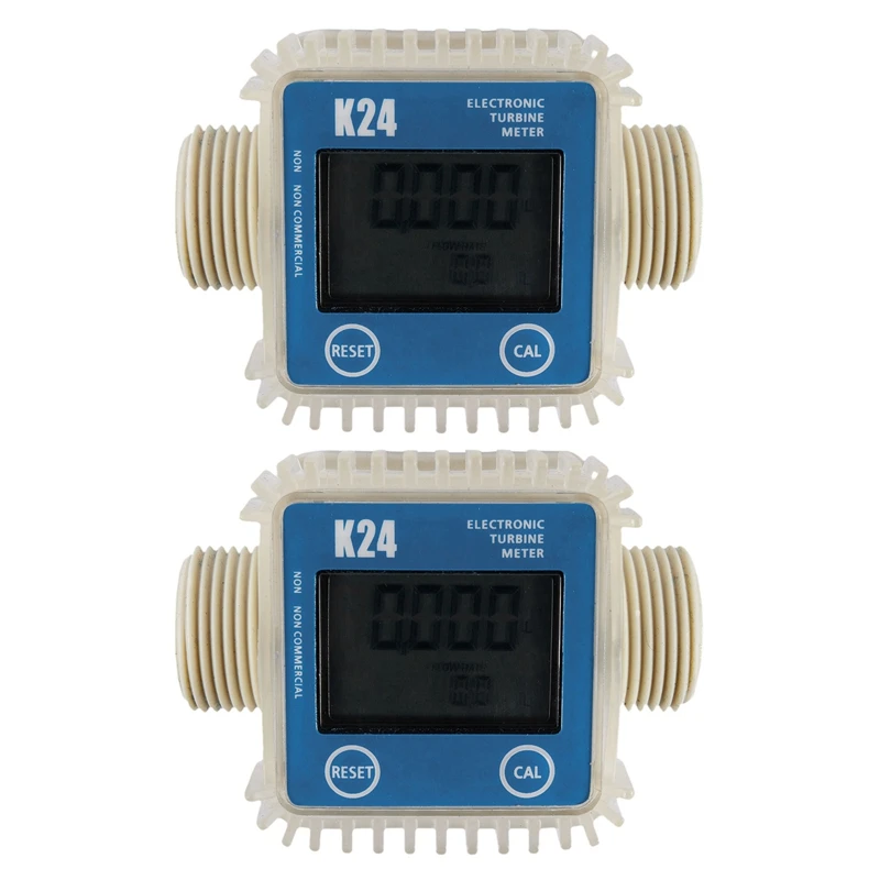 2 Pcs K24 LCD Turbine Digital Fuel Flow Meter Widely Used For Chemicals Water
2 Pcs K24 LCD Turbine Digital Fuel Flow Meter Widely Used For Chemicals Water
