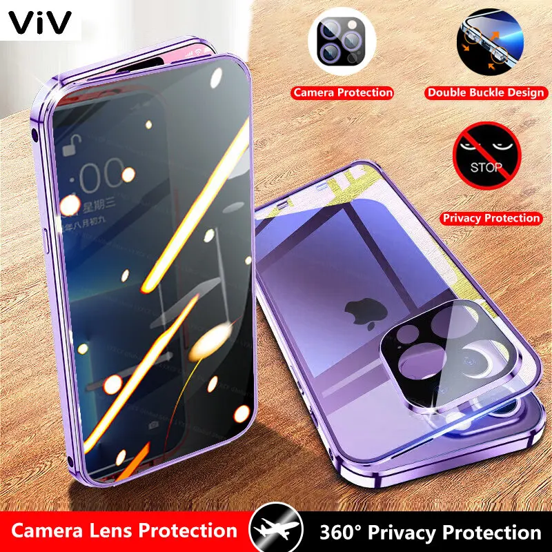 Anti-Peep Privacy Magnetic Adsorption Case For iPhone 14 13 12 Pro Max Double Sided Glass With Camera Lens Protector Film Cover
Anti-Peep Privacy Magnetic Adsorption Case For iPhone 14 13 12 Pro Max Double Sided Glass With Camera Lens Protector Film Cover