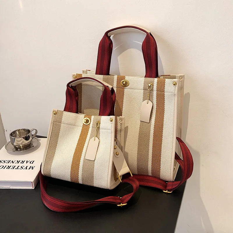 Women's Handbag Fashion Trend Canvas Striped Shoulder Crossbody Bag 2023 Europe and the United States Retro Tote Bag Female Bags
Women's Handbag Fashion Trend Canvas Striped Shoulder Crossbody Bag 2023 Europe and the United States Retro Tote Bag Female Bags