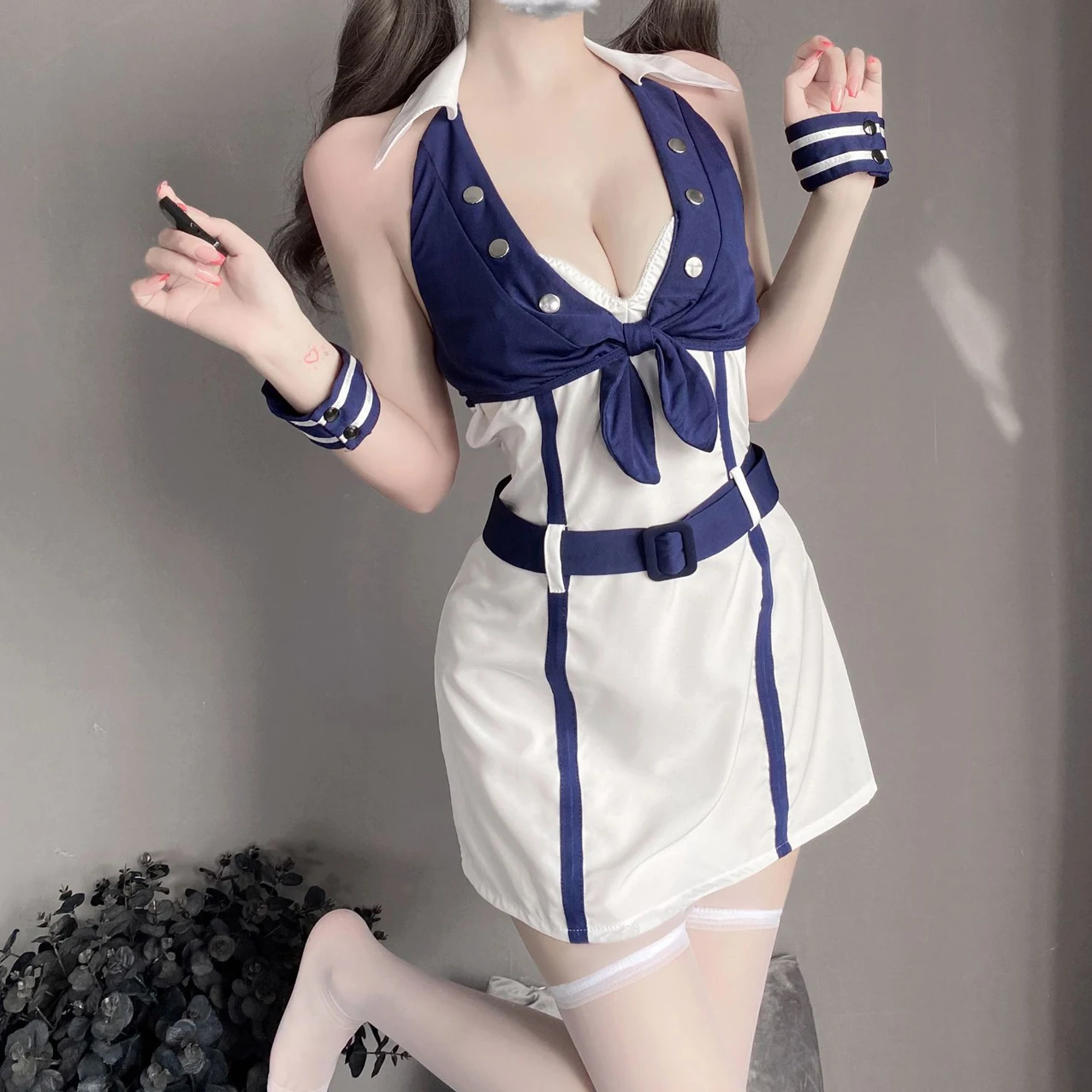 Women Cosplay Costume Sexy Erotic Lingerie Backless Maid School Sailor Uniform Role Play Halter Dress
Women Cosplay Costume Sexy Erotic Lingerie Backless Maid School Sailor Uniform Role Play Halter Dress
