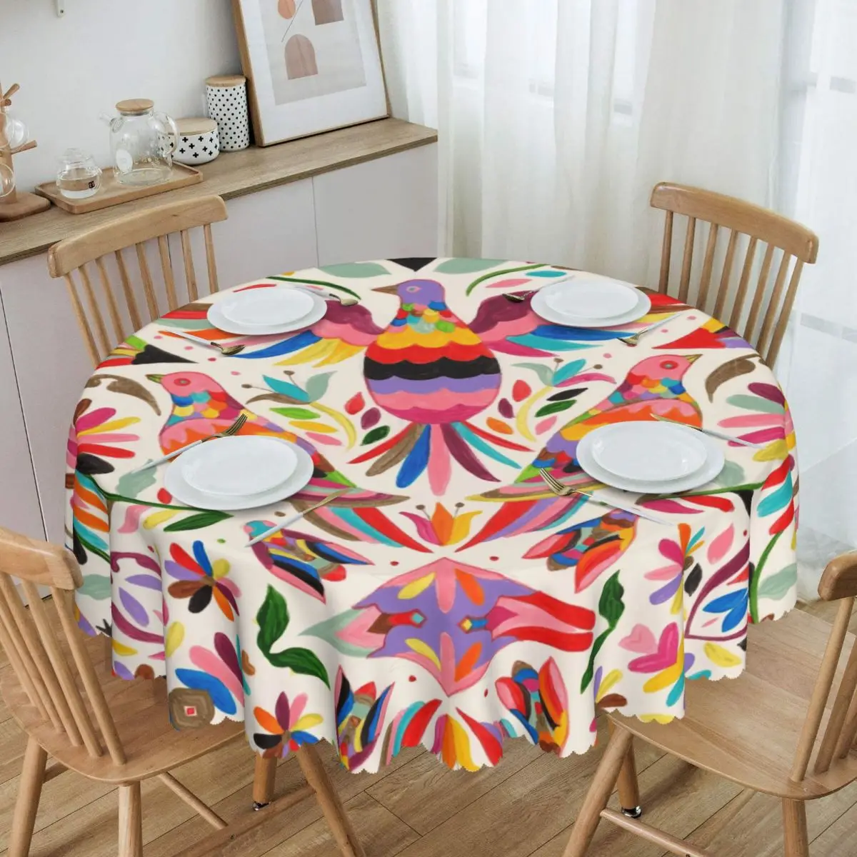 Fashion Mexican Otomi Birds Texture Tablecloth Round Oilproof Folk Floral Art Table Cover Cloth for Party 60 inch
Fashion Mexican Otomi Birds Texture Tablecloth Round Oilproof Folk Floral Art Table Cover Cloth for Party 60 inch