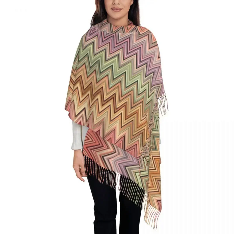 Boho Vintage Contemporary Zig Zag Tassel Scarf Women Soft Multicolor Modern Shawl Wrap Female Winter Fall Scarves
Boho Vintage Contemporary Zig Zag Tassel Scarf Women Soft Multicolor Modern Shawl Wrap Female Winter Fall Scarves