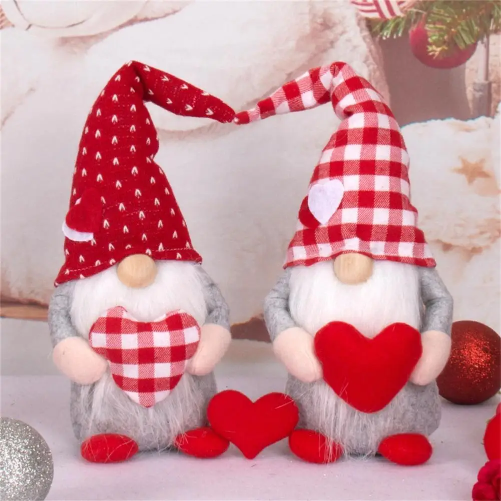 Gnome Doll Hand-crafted Bright-colored Love Heart Plaid Design Dwarf Ornament Home Decor for Valentine's Day
Gnome Doll Hand-crafted Bright-colored Love Heart Plaid Design Dwarf Ornament Home Decor for Valentine's Day