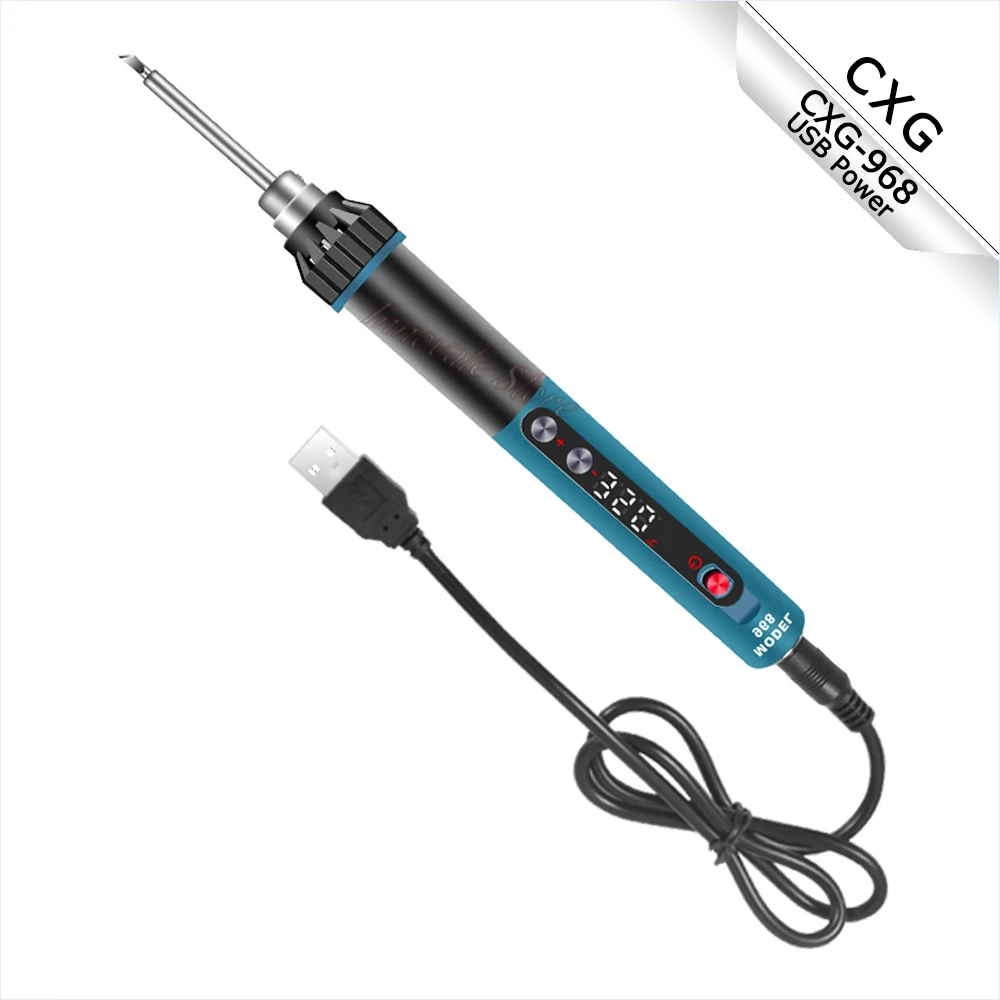 Электрический паяльник CXG 968, мини-паяльник USB со светодиодным дисплеем, регулируемый паяльник 5-24 В, адаптивные сварочные инструменты
Электрический паяльник CXG 968, мини-паяльник USB со светодиодным дисплеем, регулируемый паяльник 5-24 В, адаптивные сварочные инструменты