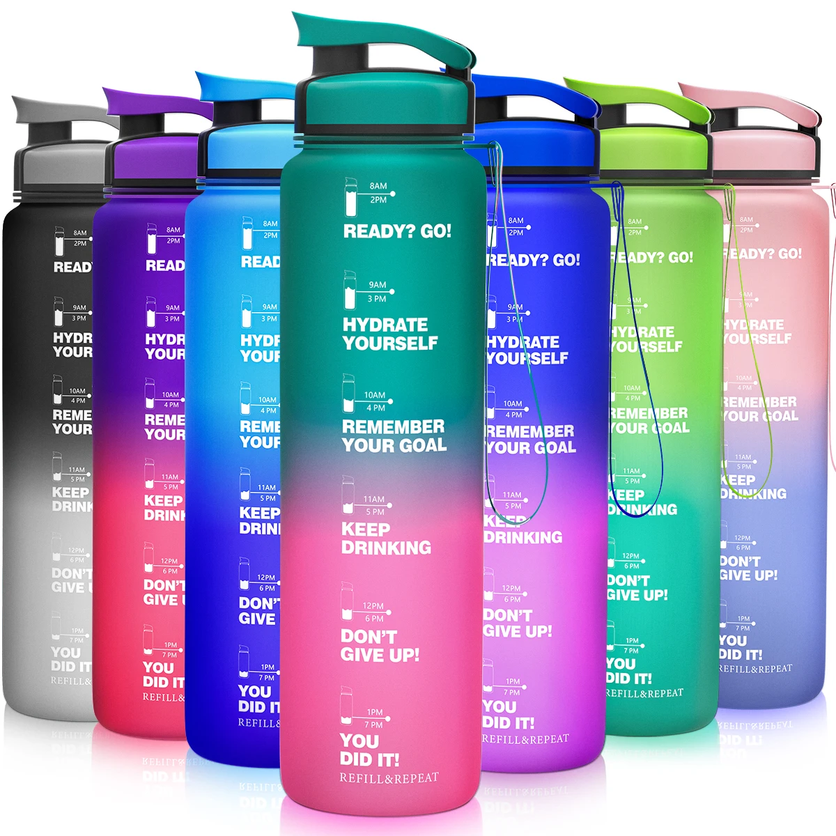 1L Motivational Sport Water Bottle Portable Water Bottle for Outdoor Sports Fitness Summer Cold Water Jug with Time Marker
1L Motivational Sport Water Bottle Portable Water Bottle for Outdoor Sports Fitness Summer Cold Water Jug with Time Marker