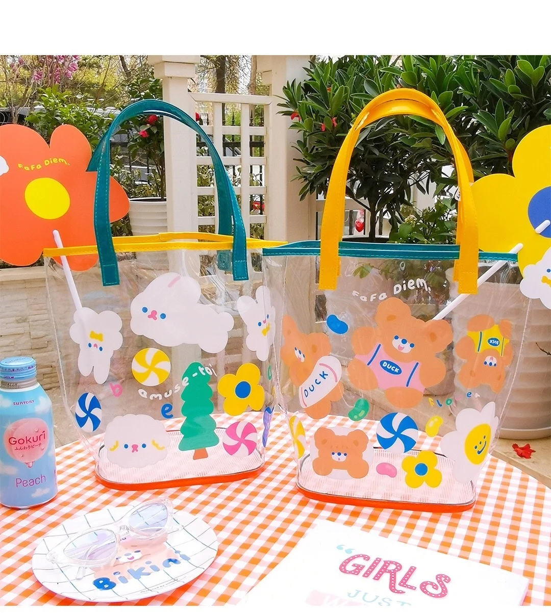 Transparent Handbag Waterproof Clear Beach Bag Girls Travel Storage Bag Women Daily Wash Bags Cute Rabbit Shoulder School Bags
Transparent Handbag Waterproof Clear Beach Bag Girls Travel Storage Bag Women Daily Wash Bags Cute Rabbit Shoulder School Bags
