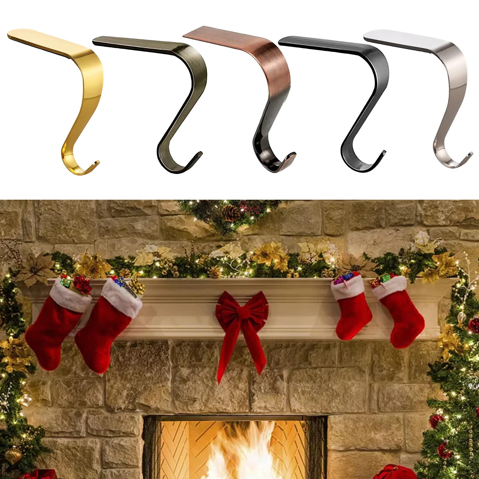 Christmas Stocking Hooks Stainless Steel Mantel Fireplace Garland Hooks Xmas Stocking Holder Racks Jewelry Hook Party Decor
Christmas Stocking Hooks Stainless Steel Mantel Fireplace Garland Hooks Xmas Stocking Holder Racks Jewelry Hook Party Decor