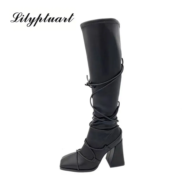 2021 Winter High-heeled Square-toed Boots But Knee-high Boots Cross Straps Stovepipe Stretch Boots Woman Shoes High Heels Sexy
2021 Winter High-heeled Square-toed Boots But Knee-high Boots Cross Straps Stovepipe Stretch Boots Woman Shoes High Heels Sexy