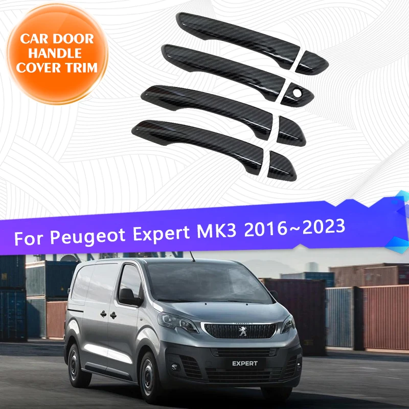 

For Peugeot Expert Citroen Space Tourer Traveller Toyota ProAce 2016~2023 Car Door Handle Cover Trim Exterior Parts Accessories