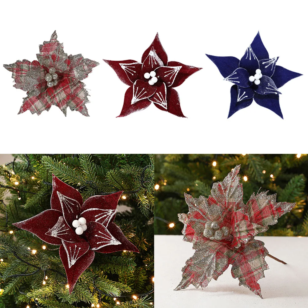 Decorative Flowers Christmas Poinsettia Glitter Flower Hanging Xmas Party Tree Decoration Christmas Flowers Christmas Ornaments
Decorative Flowers Christmas Poinsettia Glitter Flower Hanging Xmas Party Tree Decoration Christmas Flowers Christmas Ornaments