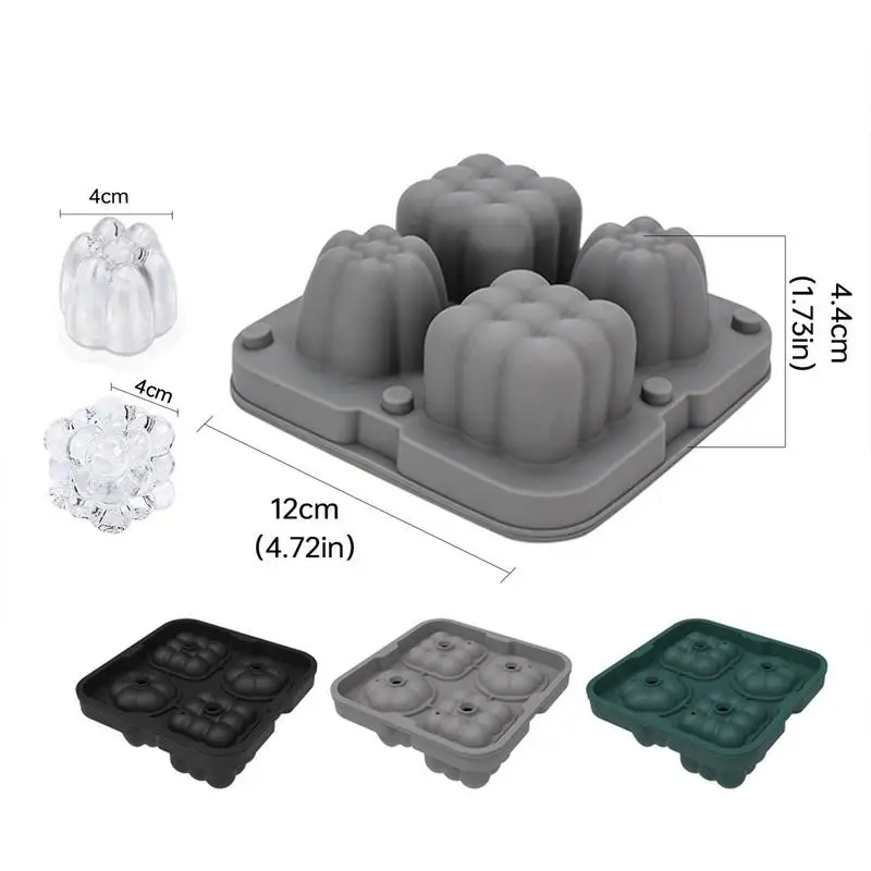 

Big Ice Ball Maker With Lids Silicone 4 Grids Ice Cube Trays Mold Kitchen Accessories For Cocktail Whiskey Bourbon