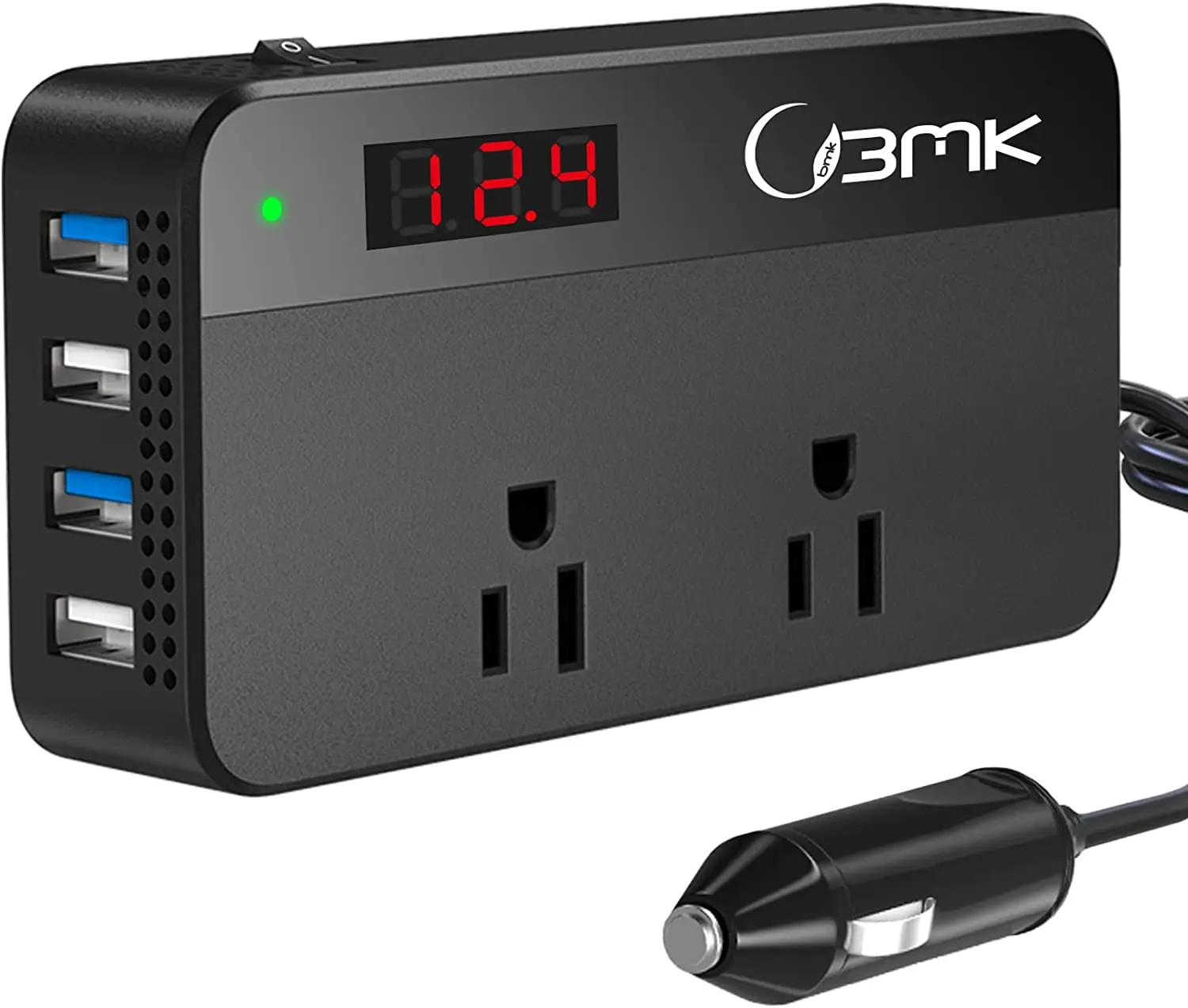 200W Car Power Inverter DC 12V to 110V AC Car Inverter 4 USB Ports Charger Adapter Car Plug Converter with Switch and Current LC
200W Car Power Inverter DC 12V to 110V AC Car Inverter 4 USB Ports Charger Adapter Car Plug Converter with Switch and Current LC