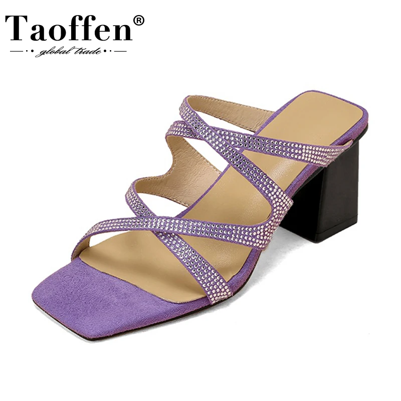 Taoffen New 2022 Woman Sandals Real Leather Square Toe Crystal Summer Shoes For Women Fashion Ins Party Shoes Size 34-40
Taoffen New 2022 Woman Sandals Real Leather Square Toe Crystal Summer Shoes For Women Fashion Ins Party Shoes Size 34-40