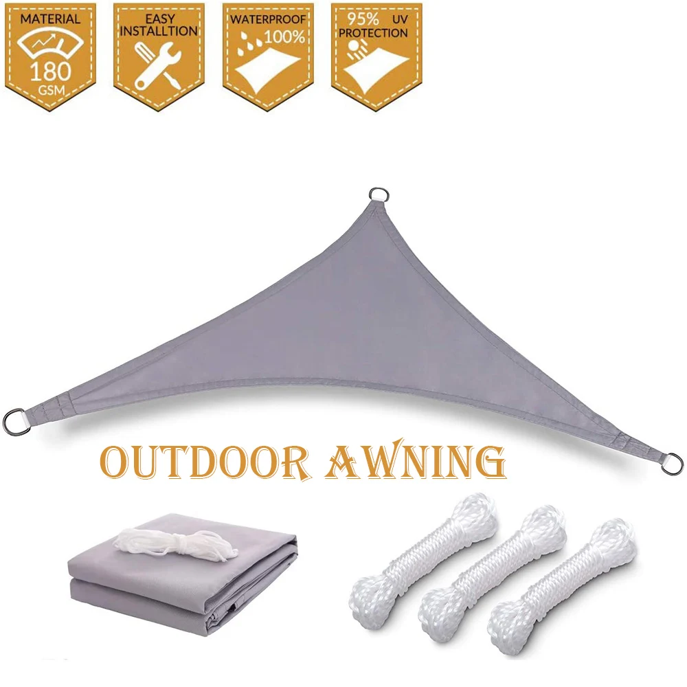 Grey Triangular Shade Sail, Waterproof and UV Resistant 300D Polyester Awning, Sun Canopy for Carports, Backyards, Gardens, etc.
Grey Triangular Shade Sail, Waterproof and UV Resistant 300D Polyester Awning, Sun Canopy for Carports, Backyards, Gardens, etc.