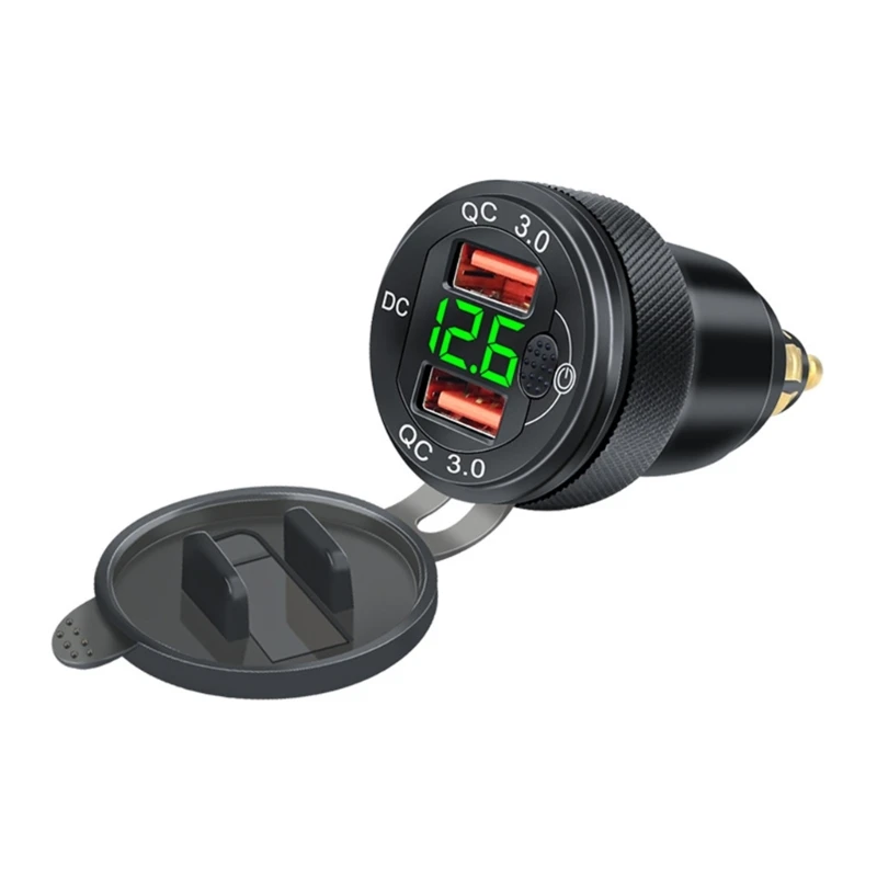 U90C Quick Charge 3.0 USB Charger Socket,12V/24V Aluminum Waterproof Dual Car Charger Power Adapter Outlet with Voltmeter
U90C Quick Charge 3.0 USB Charger Socket,12V/24V Aluminum Waterproof Dual Car Charger Power Adapter Outlet with Voltmeter
