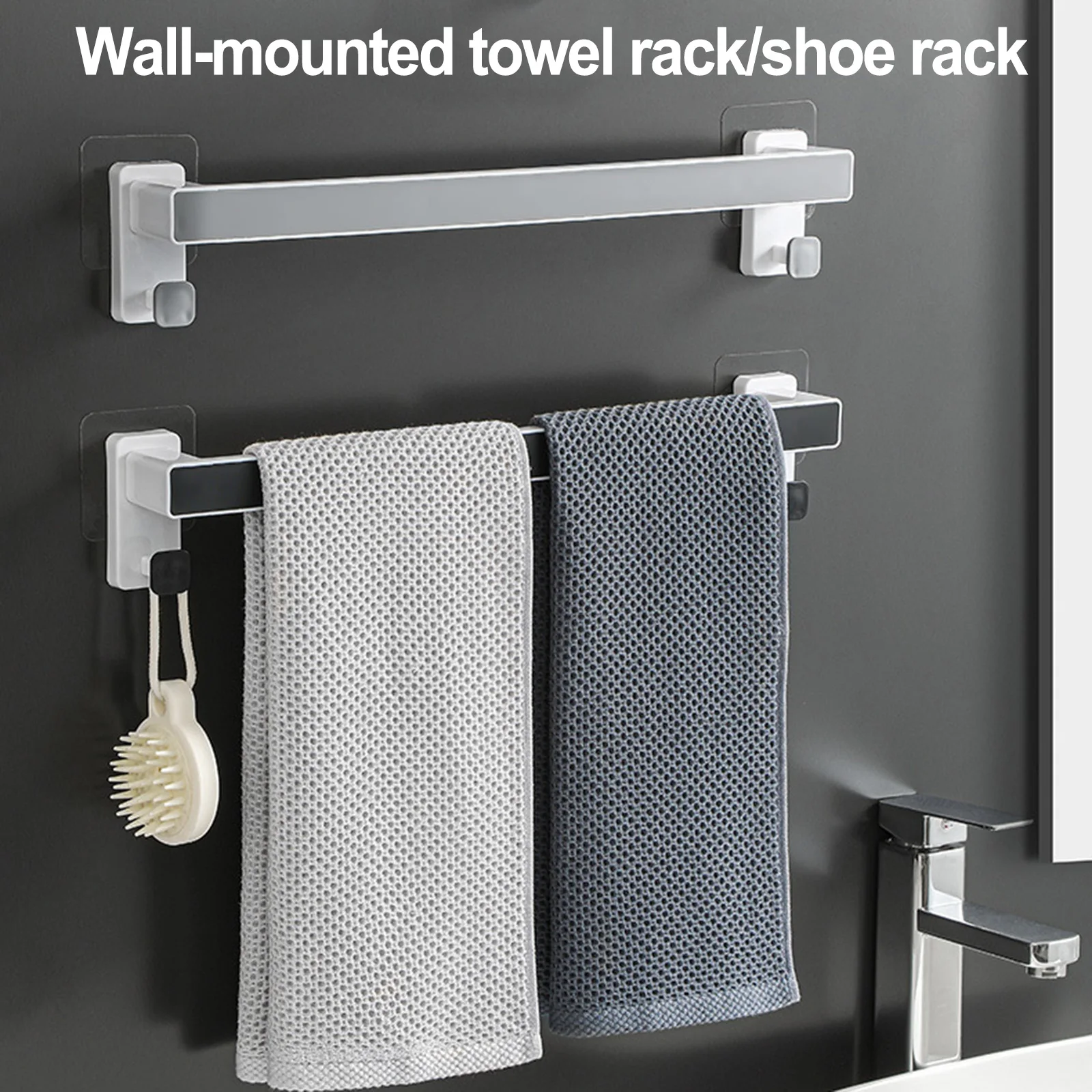 Bathroom Shelf Towel Holder Wall Mounted Mulitifunction Kitchen Storage Racks Plastic Bathroom Accessories
Bathroom Shelf Towel Holder Wall Mounted Mulitifunction Kitchen Storage Racks Plastic Bathroom Accessories