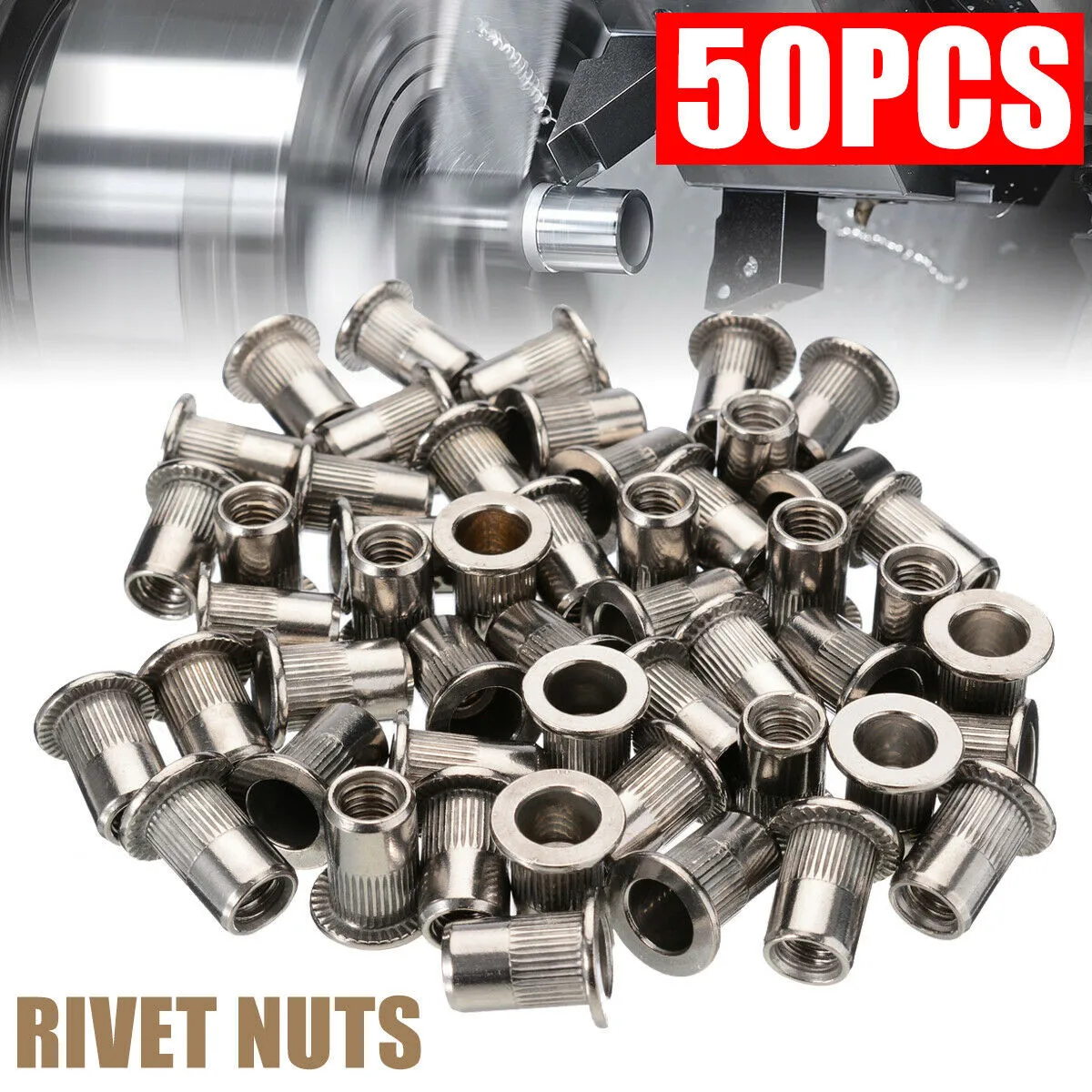 Durable Equipment Useful Rivet nut Stainless steel Threaded 50pcs Flat head M6 Screw Silver Tools Auto Fastener
Durable Equipment Useful Rivet nut Stainless steel Threaded 50pcs Flat head M6 Screw Silver Tools Auto Fastener