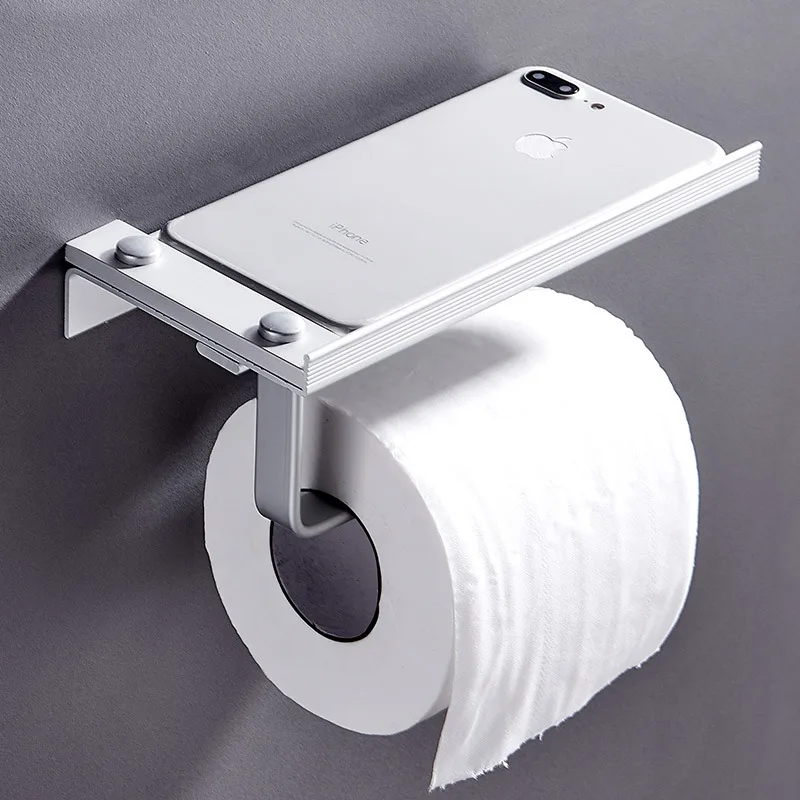 Wall Mounted Toilet Paper Holder No Punching Bathroom shelf Phone Organizer Rack Aluminum Kitchen Shelf Bathroom Accessories
Wall Mounted Toilet Paper Holder No Punching Bathroom shelf Phone Organizer Rack Aluminum Kitchen Shelf Bathroom Accessories