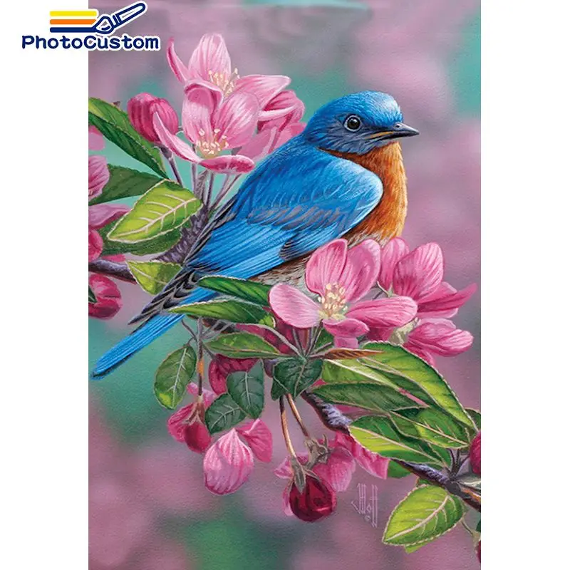 

PhotoCustom Diamond Embroidery Bird 5D DIY Diamond Painting Animals Cross Stitch Kit Rhinestone Mosaic Sale Home Decoration