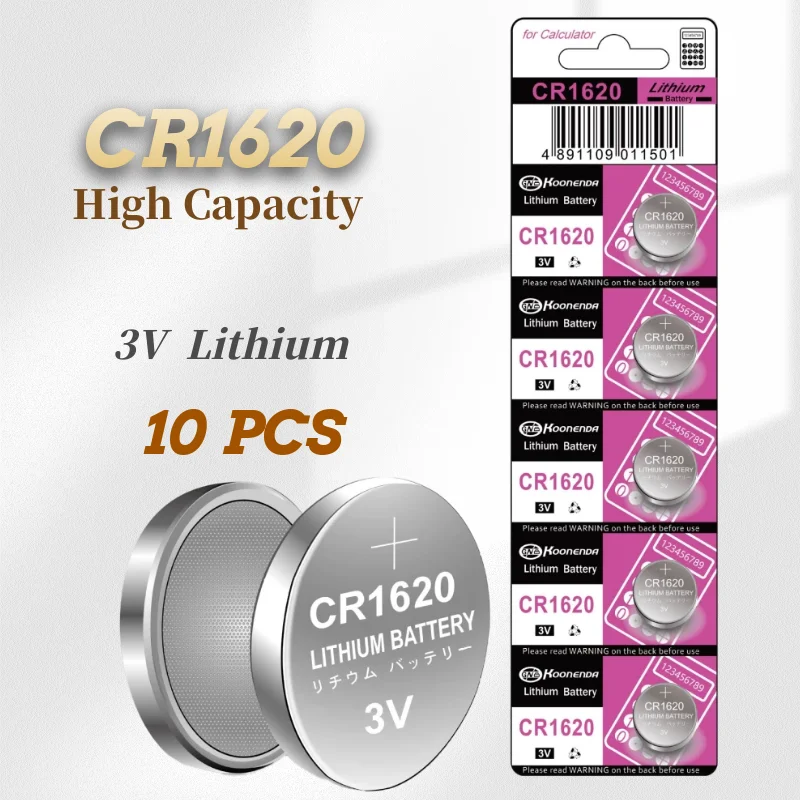10PCS CR1620 3V Lithium Batteries Environmental Protection Button Battery for Car Key Remote Control
10PCS CR1620 3V Lithium Batteries Environmental Protection Button Battery for Car Key Remote Control