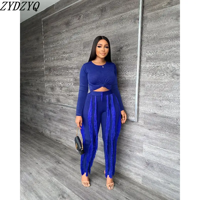 ZYDZYQ Two Piece Set Women Fall Winter Fashion Tassel Long Sleeve Crop Top Pants Sets Lounge Vacation Streetwear Wholesale Items
ZYDZYQ Two Piece Set Women Fall Winter Fashion Tassel Long Sleeve Crop Top Pants Sets Lounge Vacation Streetwear Wholesale Items