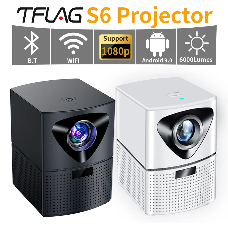 Портативный смарт-проектор TFlag S6 с поддержкой 4K, 1080P, светодиодный Видеопроектор для домашнего кинотеатра, Android 9,0, Wi-Fi, BT, мини-проектор 6000 люмен
Портативный смарт-проектор TFlag S6 с поддержкой 4K, 1080P, светодиодный Видеопроектор для домашнего кинотеатра, Android 9,0, Wi-Fi, BT, мини-проектор 6000 люмен