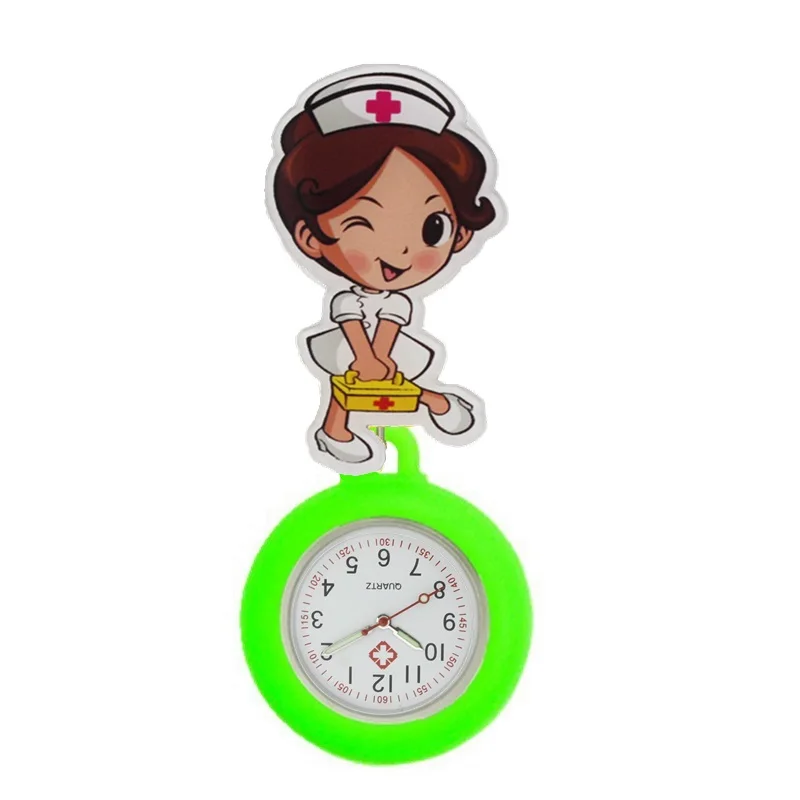 Мультяшные милые медицинские часы с силиконовым карманом для медсестер врачей