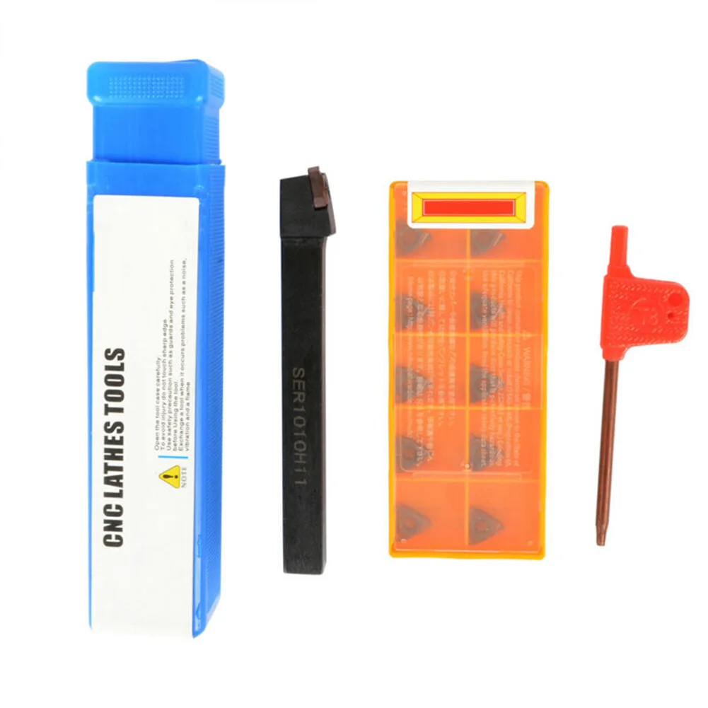 Cost Effective Turning Tools Set 10Pcs 11ER AG60 Threading Insert + SER1010H11 10mm Lathe CNC Cutting Tool Holder
Cost Effective Turning Tools Set 10Pcs 11ER AG60 Threading Insert + SER1010H11 10mm Lathe CNC Cutting Tool Holder