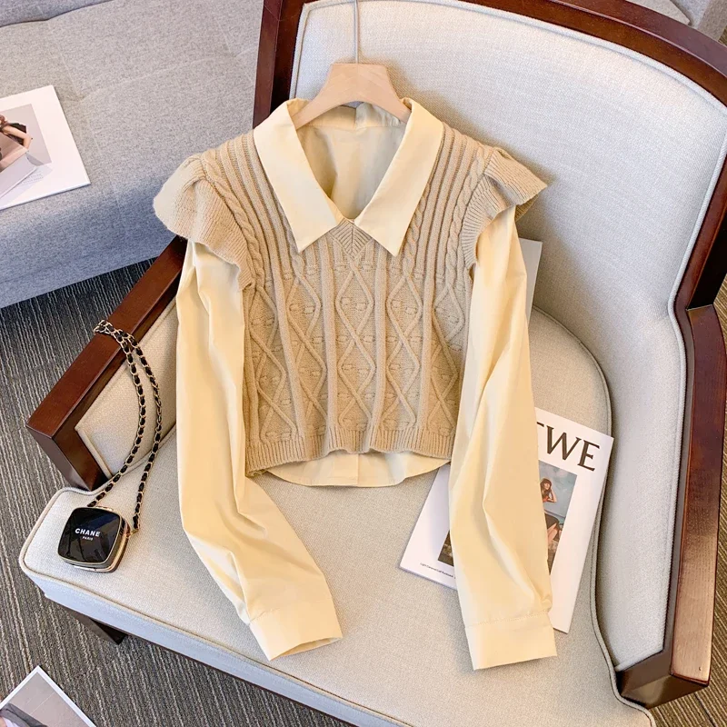 DUOFAN Autumn Winter Women Vest Shirts Sets Fashion Sleeveless Sweater and Long Sleeve Shirt Two Piece Solid Knitted Pullovers
DUOFAN Autumn Winter Women Vest Shirts Sets Fashion Sleeveless Sweater and Long Sleeve Shirt Two Piece Solid Knitted Pullovers