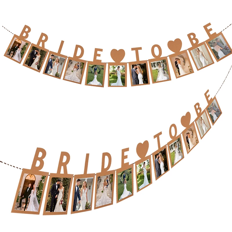 

1set Bride To Be Photo Banner Garland Rustic Wedding Decoration Paper Bunting Garland Bachelorette Party Hen Night Bridal Shower