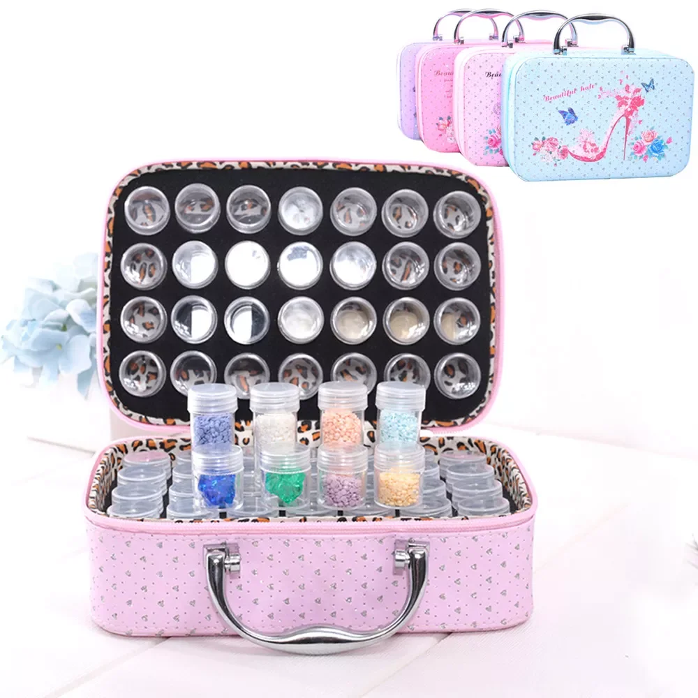 

AZQSD 56 Bottles Diamond Painting Tools Container Storage Bag Carry Case Diamond Painting Bag Zipper Accessories Double Layer