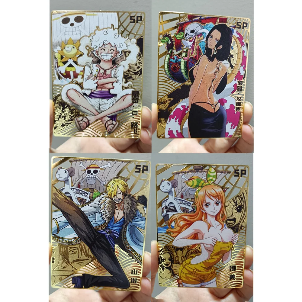 

One Piece Hollowed Out Metal Card Luffy Uta Kaidou Zoro Boa Hancock Yamato Ace Robin Nami Anime Peripheral Collection Card