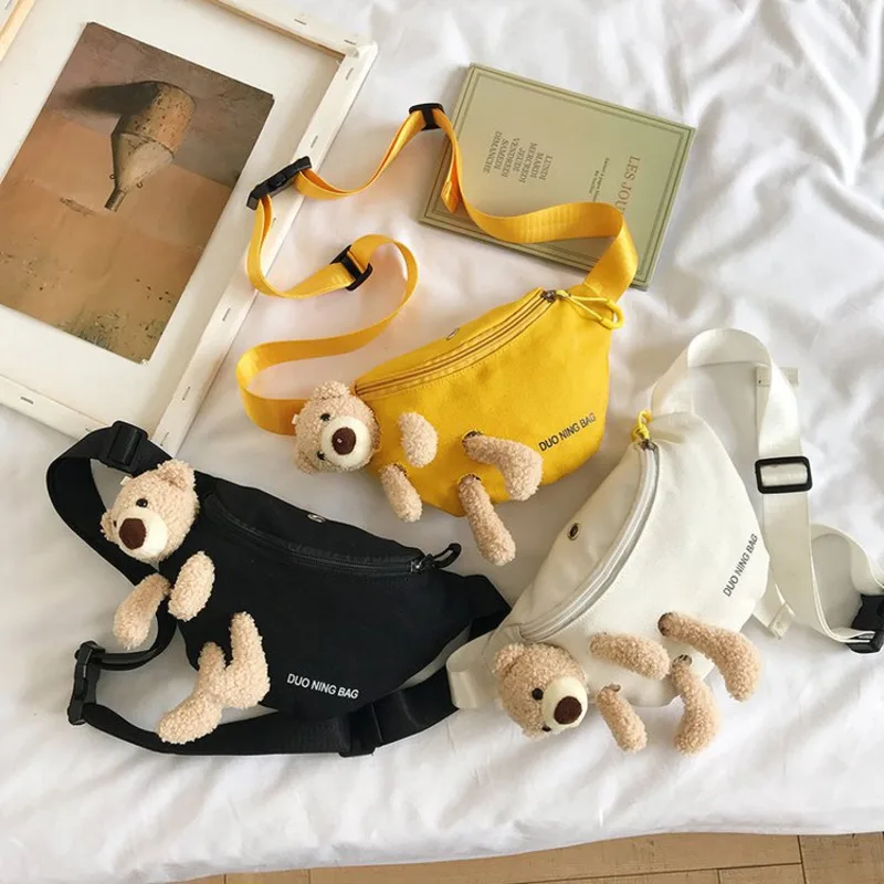 Cartoon Little Bear Canvas Bag Female Waist Bag Student Cute Messenger One Shoulder Bag New Chest Bag Purse Plush Toys Backpack 
Cartoon Little Bear Canvas Bag Female Waist Bag Student Cute Messenger One Shoulder Bag New Chest Bag Purse Plush Toys Backpack