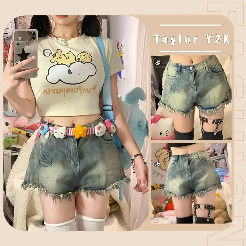 Kawaii Sanrio Hello Kitty Jeans Cartoon Anime Y2K Spicy Girls Shorts Japanese Fashion Slim Fit Retro High Waist Wide Leg Pants
Kawaii Sanrio Hello Kitty Jeans Cartoon Anime Y2K Spicy Girls Shorts Japanese Fashion Slim Fit Retro High Waist Wide Leg Pants