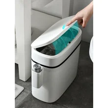 12L Bathroom Waste Bins Press-Type Trash Can Household Waterproof Dustbin Storage Box Kitchen Garbage Bins Paper Basket