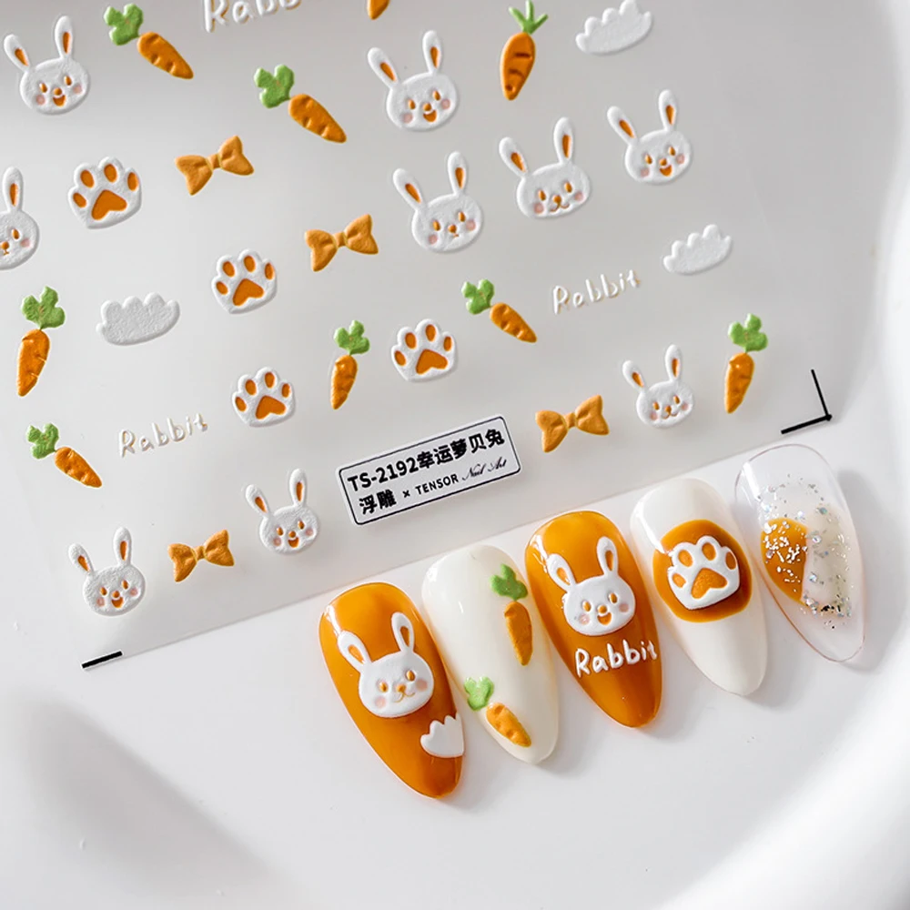 Cartoon Collection Embossed Nail Art Sticker 5D Lucky Carrot Rabbit Decor Design Ultra Thin Charm Slider Manicure Decal Supplies
Cartoon Collection Embossed Nail Art Sticker 5D Lucky Carrot Rabbit Decor Design Ultra Thin Charm Slider Manicure Decal Supplies