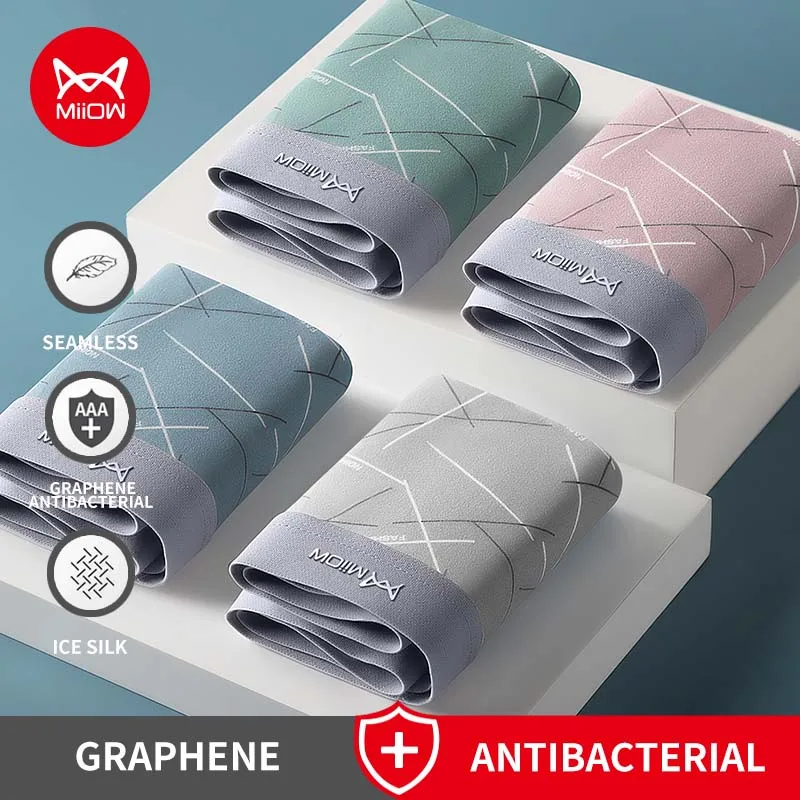 MiiOW 4Pcs Graphene Ice Silk Man Underwear Men Boxer Hip Raise Cueca Gay Sexy Men's Panties Boxers Shorts Underpants Large Size
MiiOW 4Pcs Graphene Ice Silk Man Underwear Men Boxer Hip Raise Cueca Gay Sexy Men's Panties Boxers Shorts Underpants Large Size