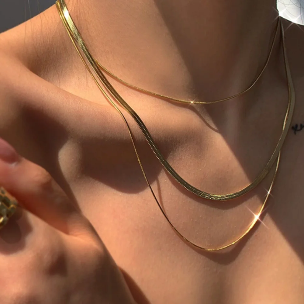 5PCSStainless Steel Snake Blade Necklace Golden Flat Chain Jewelry Gift DIY Findings Accessories
5PCSStainless Steel Snake Blade Necklace Golden Flat Chain Jewelry Gift DIY Findings Accessories