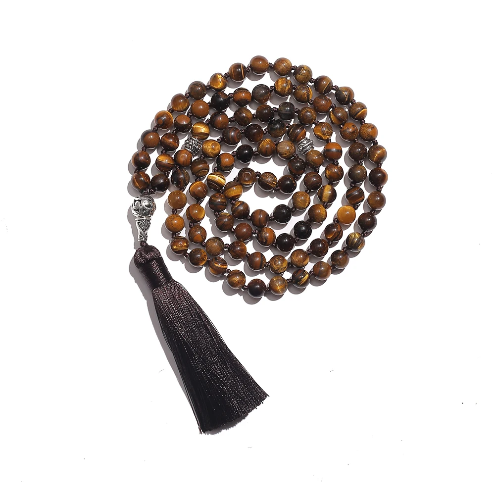 8mm Brown Tiger Eye 99 Beads Knotted Islamic Muslim Tasbih Prayer Beads With Tassel Pendant Jewelry
8mm Brown Tiger Eye 99 Beads Knotted Islamic Muslim Tasbih Prayer Beads With Tassel Pendant Jewelry