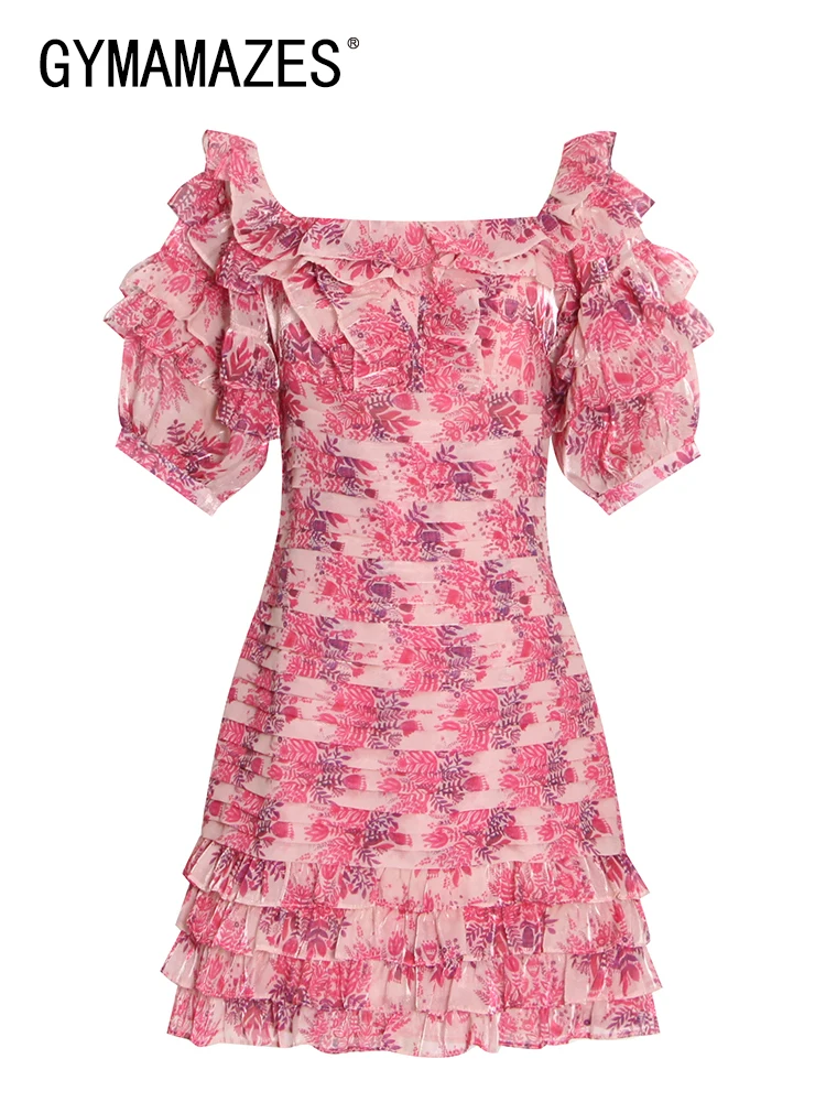 GYMAMAZES Summer Mini Dress For Women Square Collar Short Sleeve High Waist Print Colorblock Ruffle Trim Dresses Female 2022 New
GYMAMAZES Summer Mini Dress For Women Square Collar Short Sleeve High Waist Print Colorblock Ruffle Trim Dresses Female 2022 New