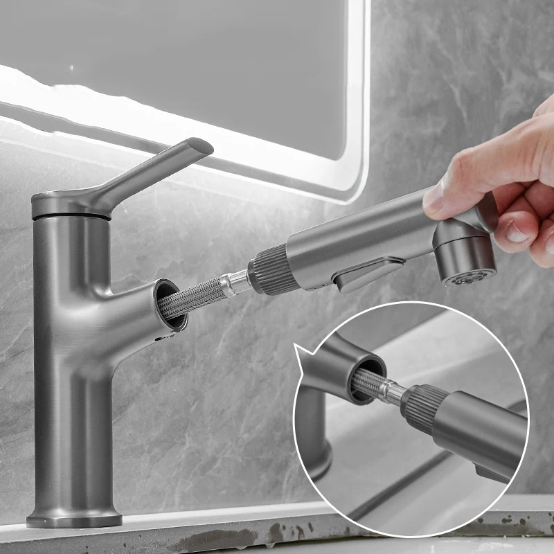 Home Basin Faucets Modern Chrome Mix Taps Pull Type Kitchen Basin Faucets Hot and Cold Wasserhahn Bathroom Accessories JW50LT
Home Basin Faucets Modern Chrome Mix Taps Pull Type Kitchen Basin Faucets Hot and Cold Wasserhahn Bathroom Accessories JW50LT
